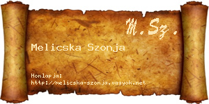 Melicska Szonja névjegykártya